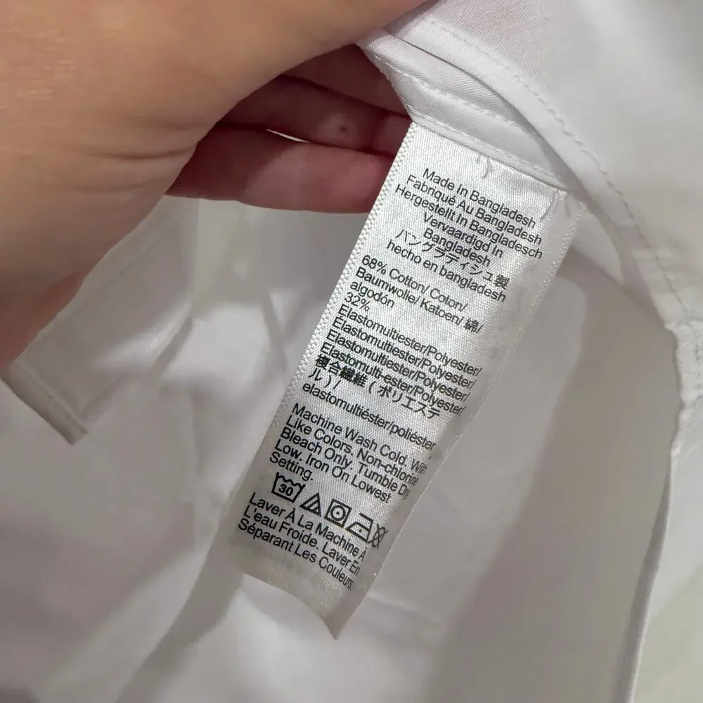 NWT J.Crew Men's Slim Performance Dress Shirt Button Up Collared White Medium